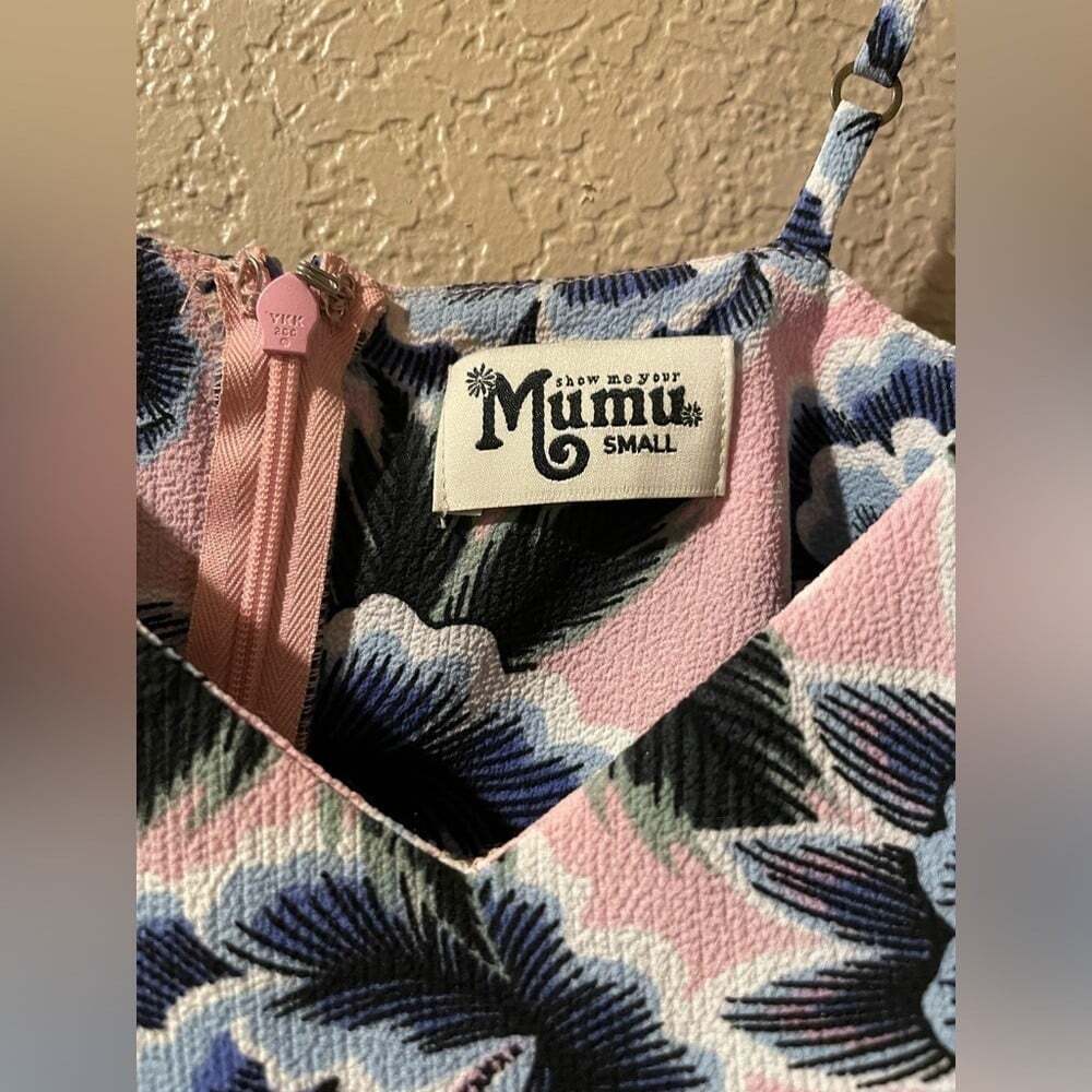 Show Me Your MuMu Pink and Blue Floral Mini Dress - Picture 4 of 4